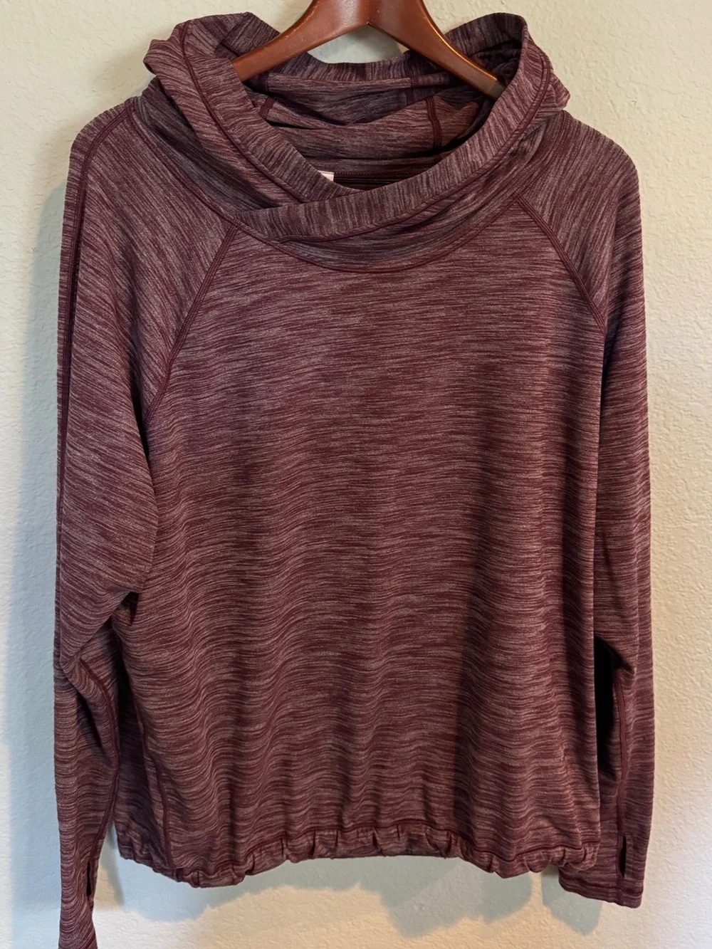 Lululemon Rulu Healthy Heart Pullover lI Heathered Bordeaux Drama 12
